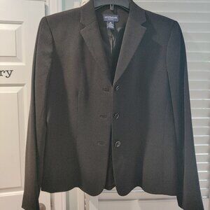 Ann Taylor Petites Black and Brown Suit Jacket/Blazer Size 8P